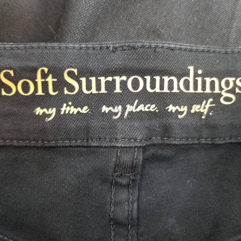 Soft Surroundings NWT Black Coated Cotton Embellished Jeans Size 6 - Picture 4 of 7
